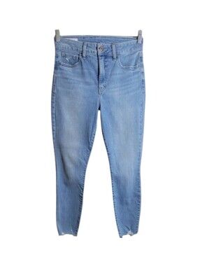 Gap universal jegging high waist jeans women's 30 10S fray hem light wash skinny